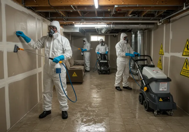 Basement Moisture Removal and Structural Drying process in Owens Cross Roads, AL